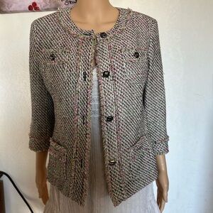 Chic Tweed Jacket - Multicolor